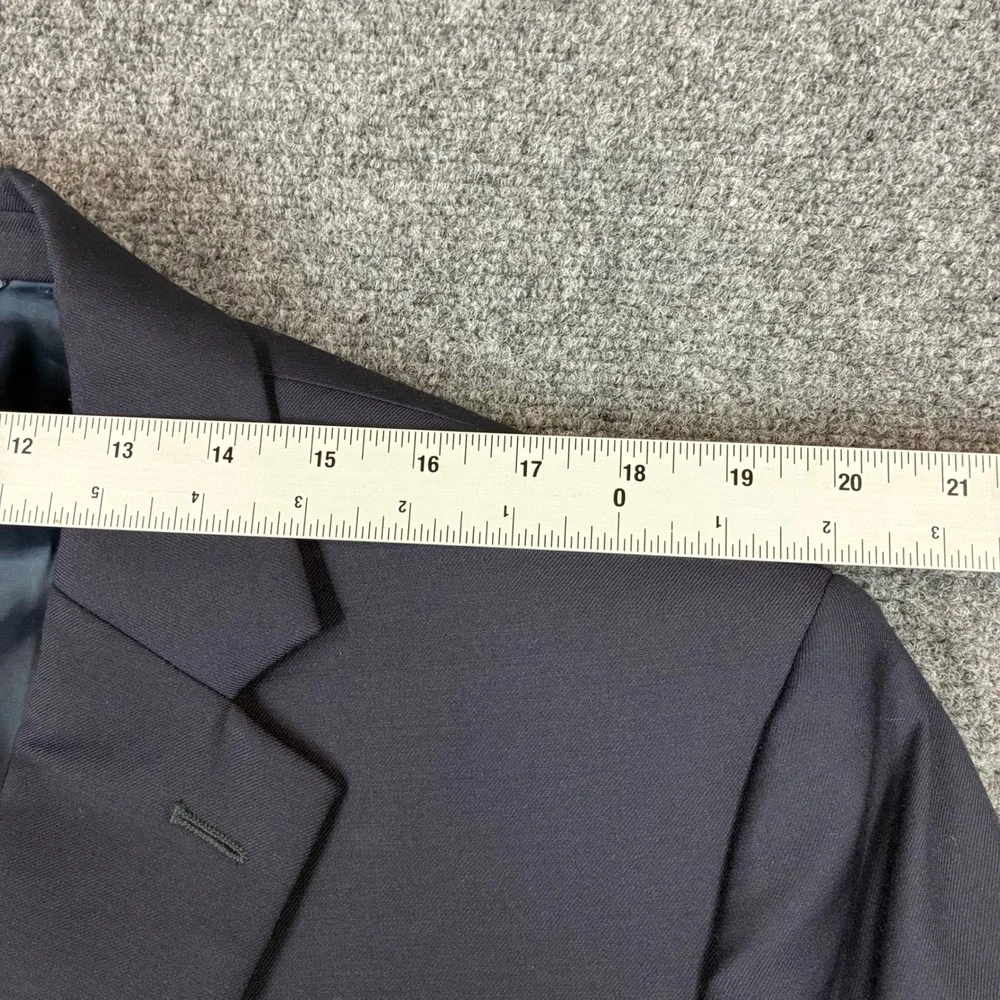 Lauren Ralph Lauren Mens Navy Blue Wool Blend Blazer Gold Crest Buttons 46L